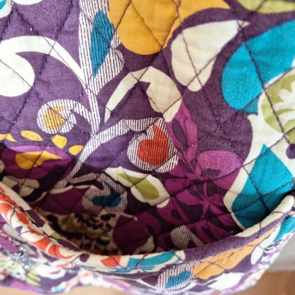 Vera Bradley Vera Tote Shoulder Bag in Plum Crazy Plum Toggle Close Large Zipper
